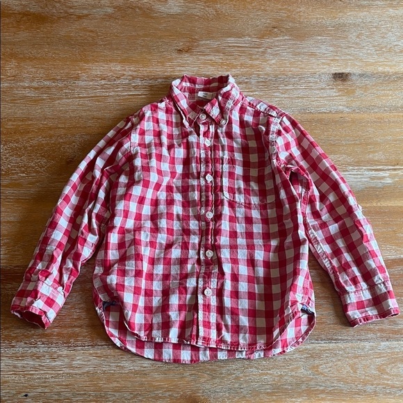 GAP Other - GAP Red and White Checkered Kids Button Down Shirt SZ 5